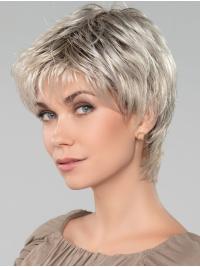 Straight Short Capless Affordable Grey Wigs for Women