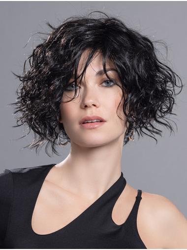 Curly Black Bob Human Hair Wigs Chin-Length Comfort and Style