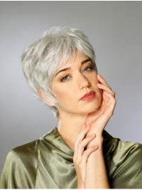 Lace Front Grey Boycut Wig Short Synthetic Hair