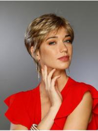 Short Blonde Boycut Wig Straight Synthetic Hair
