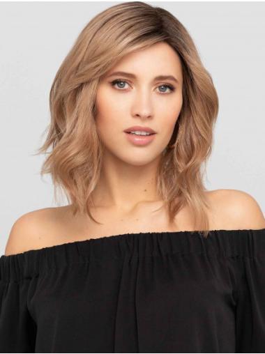 Shoulder Length Auburn Human Hair Wig, Straight Monofilament Cap