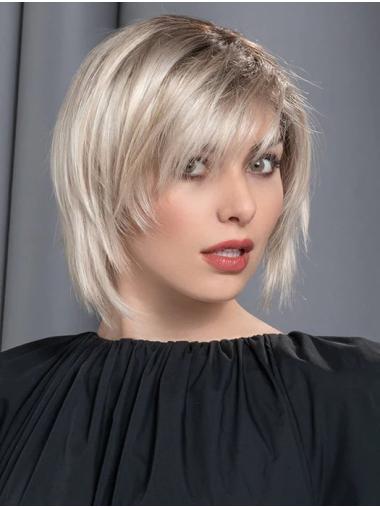Platinum Blonde Monofilament Bob Wig 10inch Straight Style