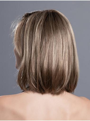 Shoulder-Length Straight Wig 12 inch Synthetic Hair