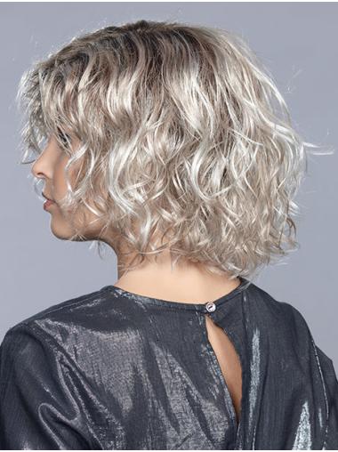 Curly Lace Front Wig Monofilament, Layered Shoulder-Length