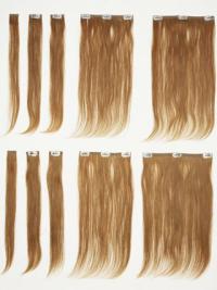 Natural Look Straight Brown Hair Clips for Older Women