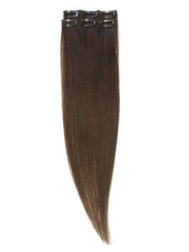 Lightweight Straight Brown Real Hair Extensions