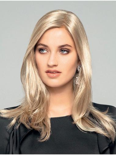 Long Straight Blonde Synthetic Wig - Monofilament Cap