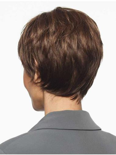 Brown Boycut Wig - Straight Women Synthetic Style Short Length