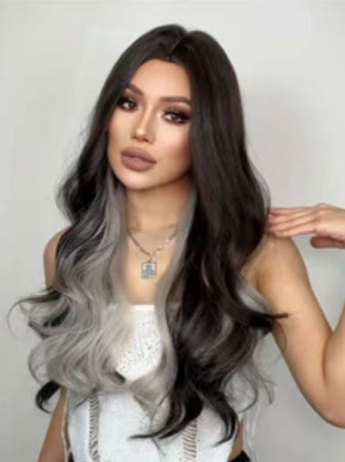 Long Wavy Ombre Blonde Synthetic Hair Wigs