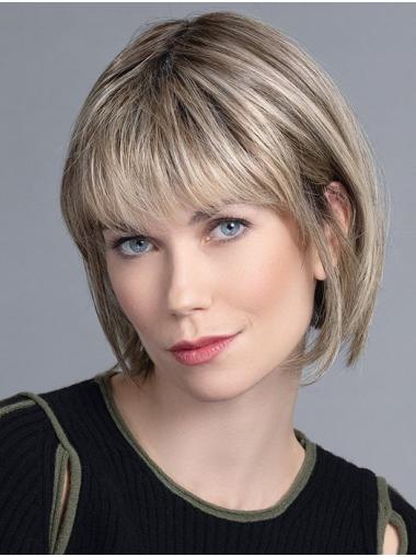 Straight Blonde Bob Wig - 10" Monofilament Cap, Classic Cut