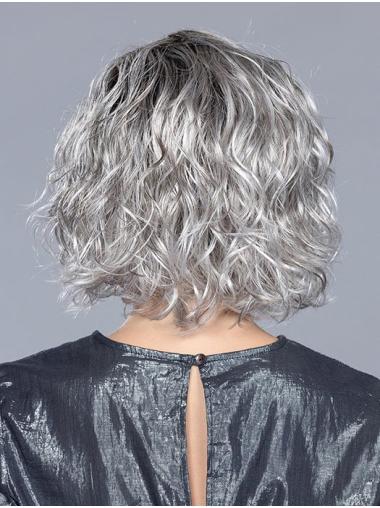 Best Grey Curly Wig 10" Bob Short Style For Women