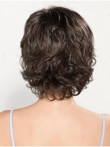 Brown Wavy Bob Wig 10" Short Human Hair Women Wigs