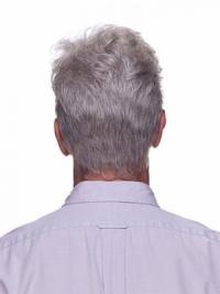 Men's Cheap Synthetic Wigs-Short Straight White Men Toupees