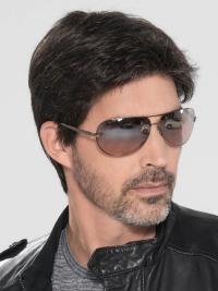 Monofilament 4" Straight Brown Wig for Men UK