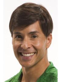 Brown Cheap Remy Human Hair Straight Wig for Men