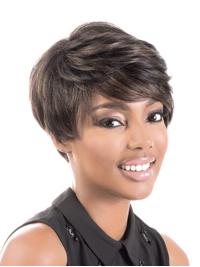 Capless Wavy Black Short Human Hair Wig for Women