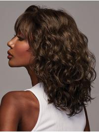 Long Brown Curly Wig with Bangs – Stylish and Natural Look