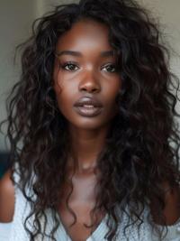 African American Lace Front Synthetic Wig Natural Look for Black Hair
