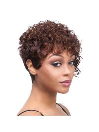 Short Layered Curly Wig Remy Hair, Perfect for Women
