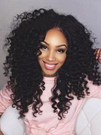 Beautiful 18-Inch Long African American Wig - No Bangs, Natural Look