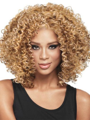 Capless Kinky Wig for Black Women Stylish, No Bangs