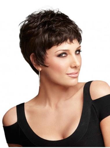 Auburn Wavy Boycut Wig Sleek Human Hair, Premium Quality