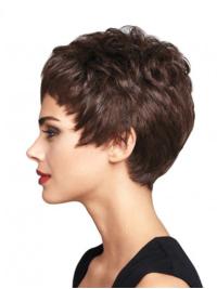 Auburn Wavy Boycut Wig Sleek Human Hair, Premium Quality