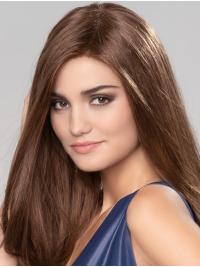 Long Straight Blonde Human Hair Wig No Bangs, Elegant Ladies Style