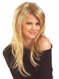 Long Straight Blonde Remy Human Hair Wigs No-Fuss Layered Style
