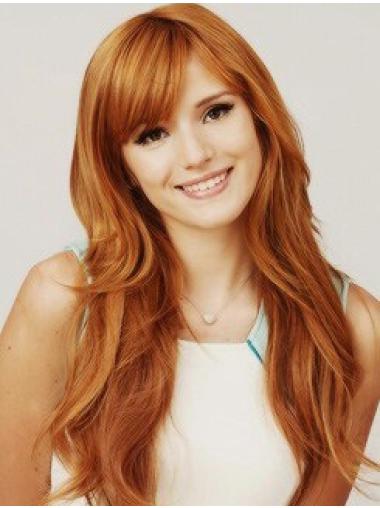 Best 22" Wavy Long Human Hair Wigs Hand-Tied Wigs with Bangs
