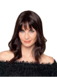 16inch Wavy Brown Real Hair Wigs Best Hand-Tied Human Hair Long