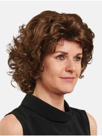 12" Curly Brown Bob Wigs Short Remy Human Hair