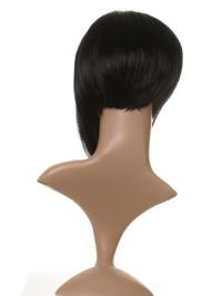 Capless 10" Straight Human Hair Bob Wigs Natural Black, Comfortable