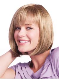 Affordable Brown Wigs 11" Human Hair Comfortable