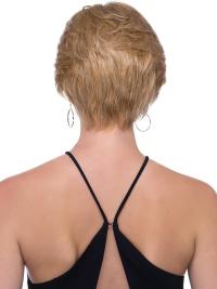 Blonde 6inch Straight Short Wigs 100% Hand-Tied Human Hair, Layered Style