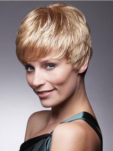 Short Blonde Cropped 4inch Human Hair Wig Boycut Style Friendly