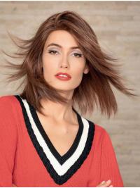 Beautiful Brown Straight Bob Wig 14" Human Hair Style