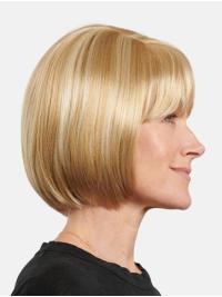 Remy Human Hair Wig 10" Blonde Straight Chin Length
