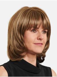 Shoulder-Length Blonde Wig 100% Hand-Tied Human Hair