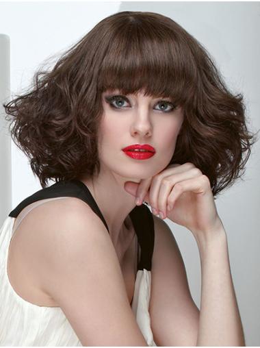Curly 12" Shoulder Length Bob Wig Monofilament Sale