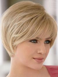 Remy Human Wigs Blonde Short & Layered Natural Look
