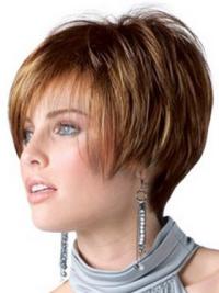 Short Dark Brown Women's Human Hair Wig For Sale