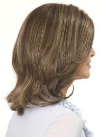Best Lace Front Brown Wavy Shoulder Length Layered Human Hair Wigs