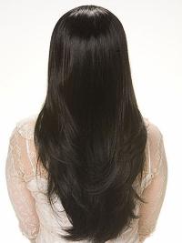 Affordable Capless Straight Long Black Human Hair Wigs