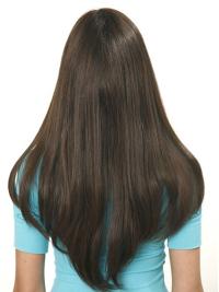 Long Brown Wig Fashionable 100% Human Hair