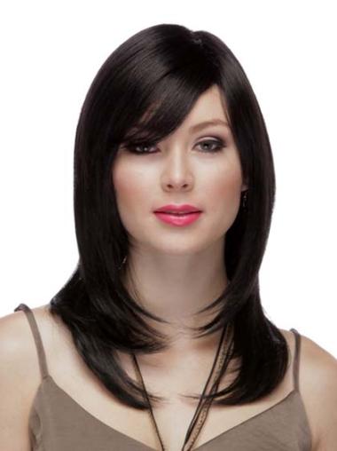 16" Wig Long Remy Human Hair, 100% Hand-Tied Design