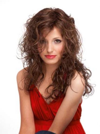 Long Curly Wig 22" Auburn Human Hair Soft & Voluminous
