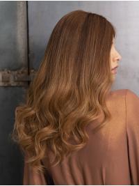 Monofilament Long Wavy Ombre Human Hair Wigs