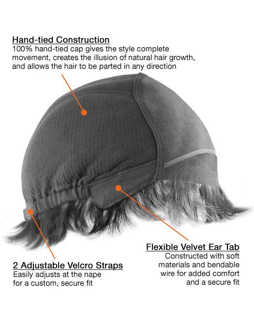 Layered Wig 100% Hand-Tied Human Hair for Women