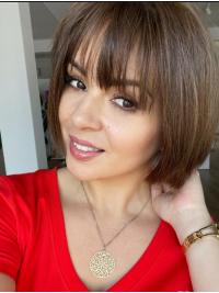 Brown Bob Fashion Hand-Tied Human Hair Wigs